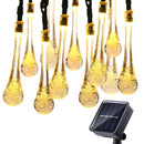 6M 30LED Solar Bulb Light String Droplet Bulbs For Outdoor Waterproof Garden Lawn Solar Lamp