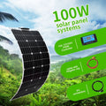 18V 100 Watt 200W 300W 400W Flexible Solar Panel kit  for 12V 24V battery car RV home outdoor Power charging