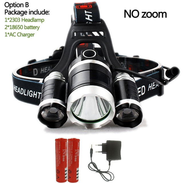 LED T6 Headlamp Head Lamp Fishing hunting lighting bicycle Light Flashlight Torch Lantern