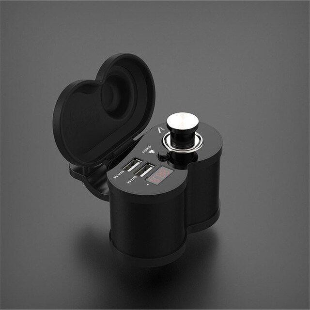 Quick Charge 5V 3.0A/1.5A Dual USB Motorcycle Cigarette Lighter