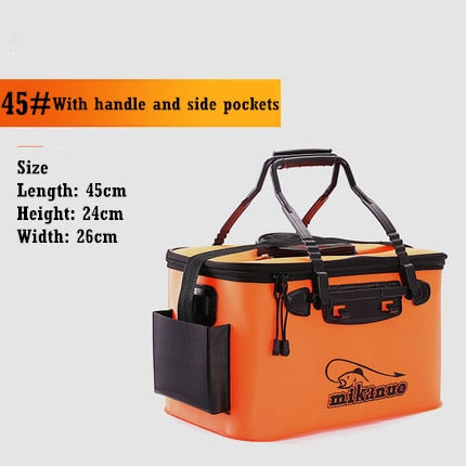 Portable Fishing Bag Folding Thicken Live Fishing Box Tank Bucket Camping Fishing Tackle Fishbox Storage Bag MJ