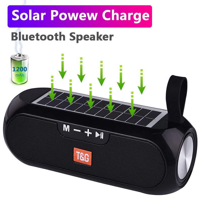 Solar charging Bluetooth Speaker Portable Column Wireless Stereo Waterproof