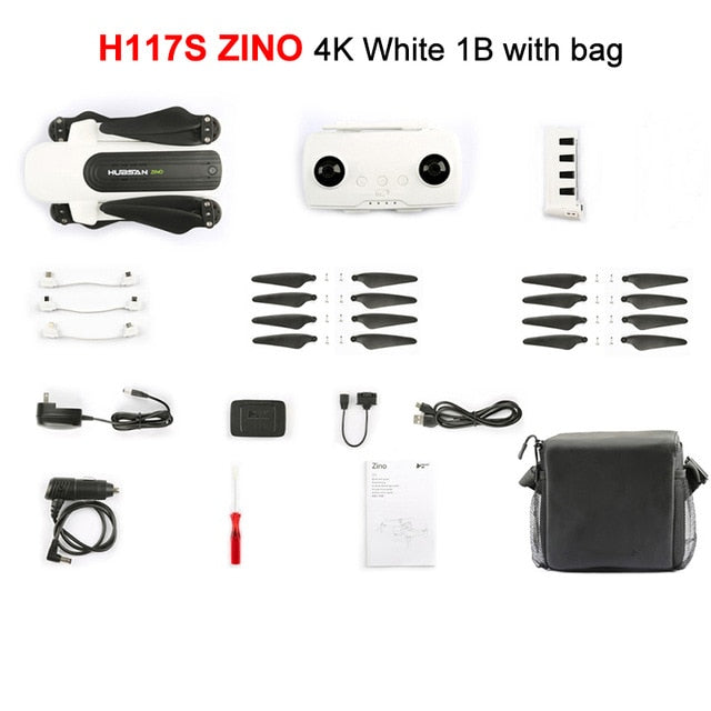H117S Zino GPS 5.8G 1KM Foldable Arm FPV with 4K UHD Camera 3-Axis Gimbal RC Drone Quadcopter RTF High Speed