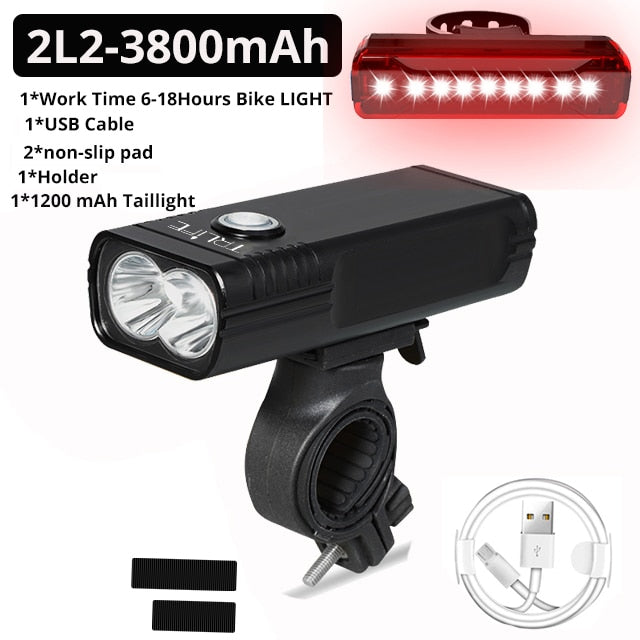 20000 Lumen Bicycle Light USB Rechargeable  Waterproof LED Headlight as Power Bank Bike Accessories