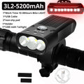 20000 Lumen Bicycle Light USB Rechargeable  Waterproof LED Headlight as Power Bank Bike Accessories