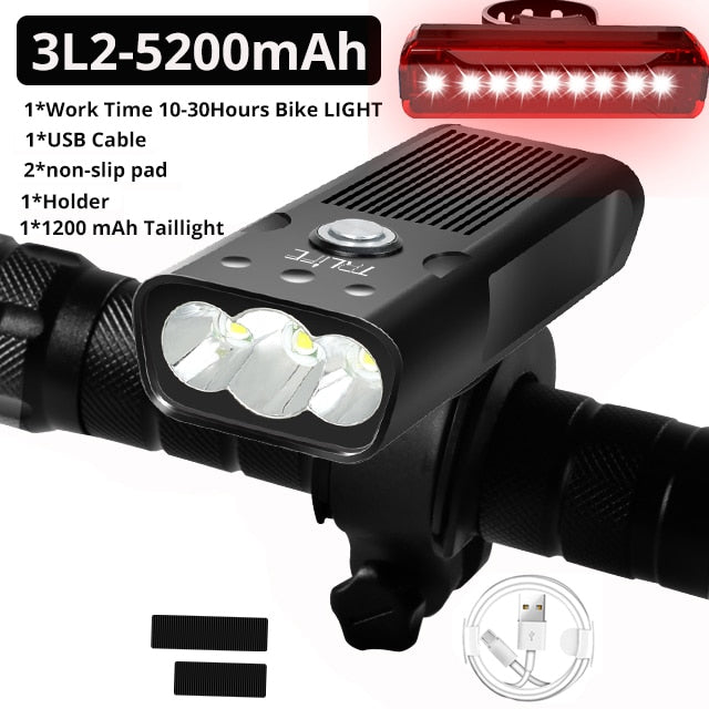 20000 Lumen Bicycle Light USB Rechargeable  Waterproof LED Headlight as Power Bank Bike Accessories