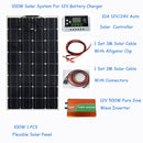 100W Solar System Solar Cell DIY RV/Boat Kits flexible 100W solar panel 1*10A solar controller 1 set 3M  cable