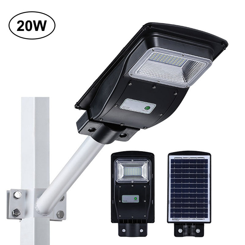 Solar Street Light 20W 40W 60W with Motion Sensor Remote Controller IP65 Waterproof LED Outdoor Light SMD2835 Led Chip