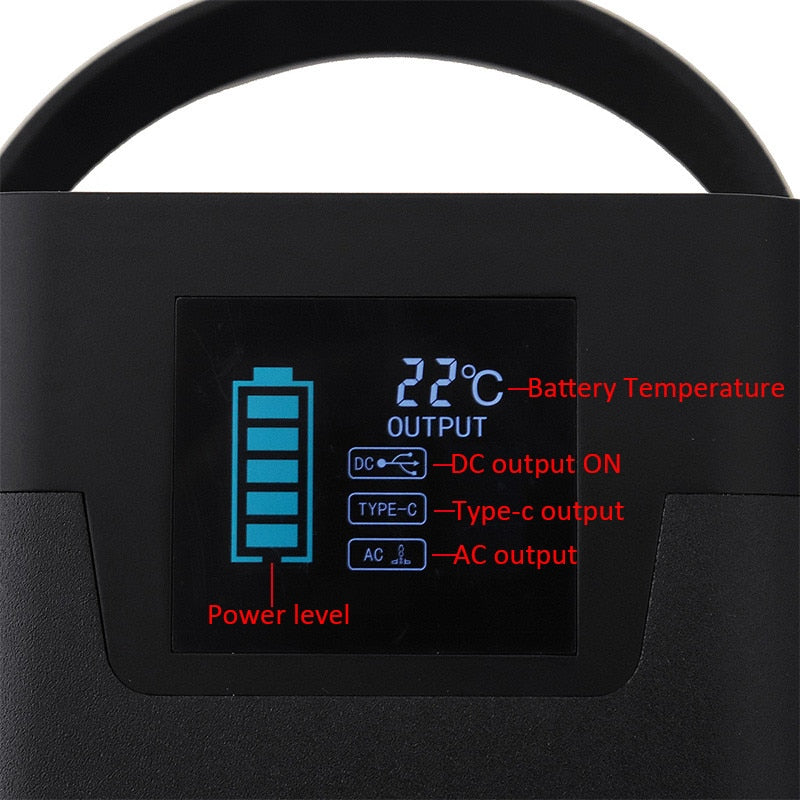 Power Bank 54000mAh External Battery AC DC USB Type-C Multi-output Portable Generator for TV Fan Car Refrigerator Laptop etc