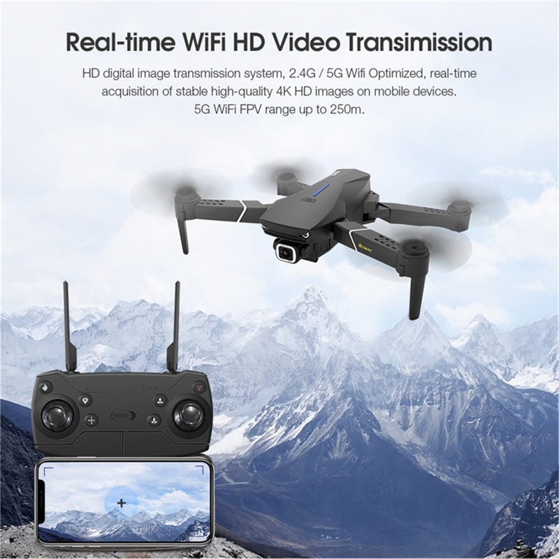 Quadcopter With 4K/1080P HD Wide Angle Camera Foldable Altitude Hold Durable RC Drone