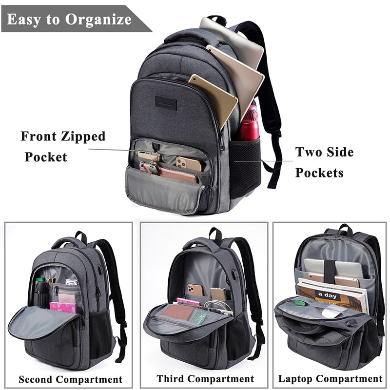 Laptop Backpack Women Men School Bags Travel Backpack for College Student Water-resistant School Backpack with USB Charge