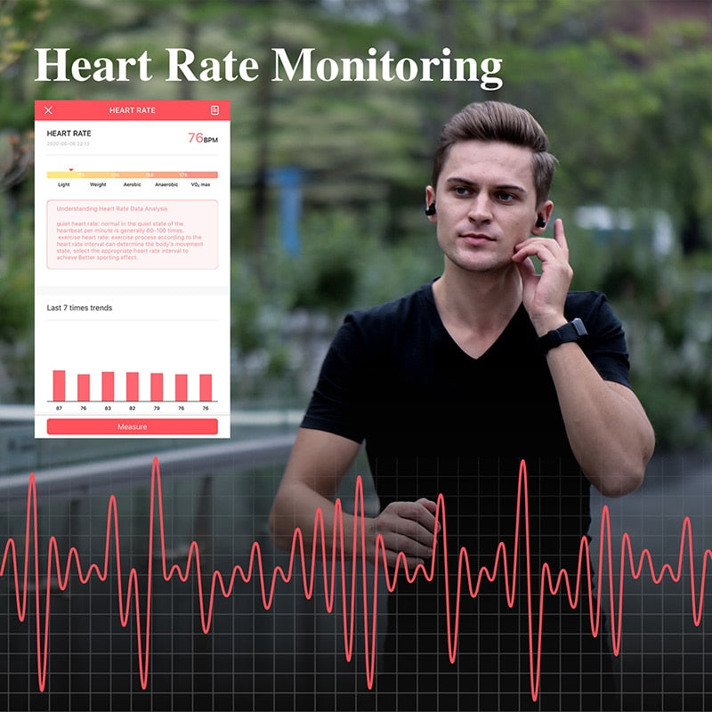 2020 new smart band A300 smart watch bracelet with bluetooth headset headphones tws Heart rate blood pressure pedometer PSG