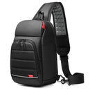Men Chest Bag for 9.7" iPad USB Backpack Charging Short Trip Messenger Bags Water Repellent