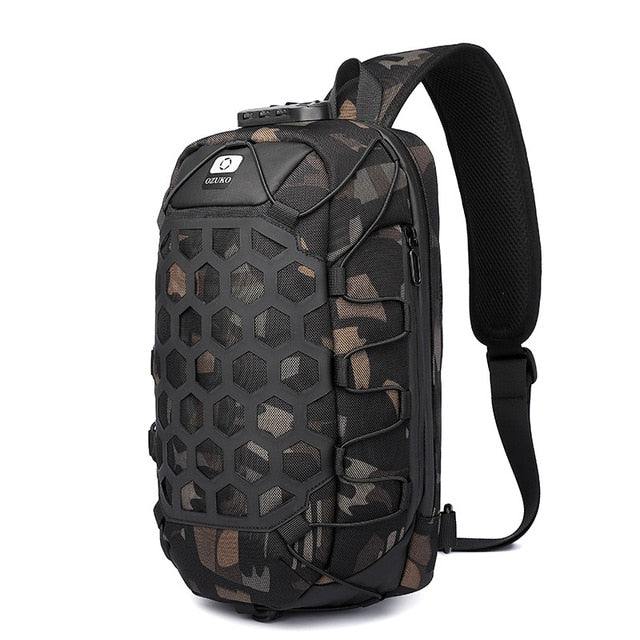 Crossbody Bags Male Waterproof USB Charging Chest Pack Short Trip