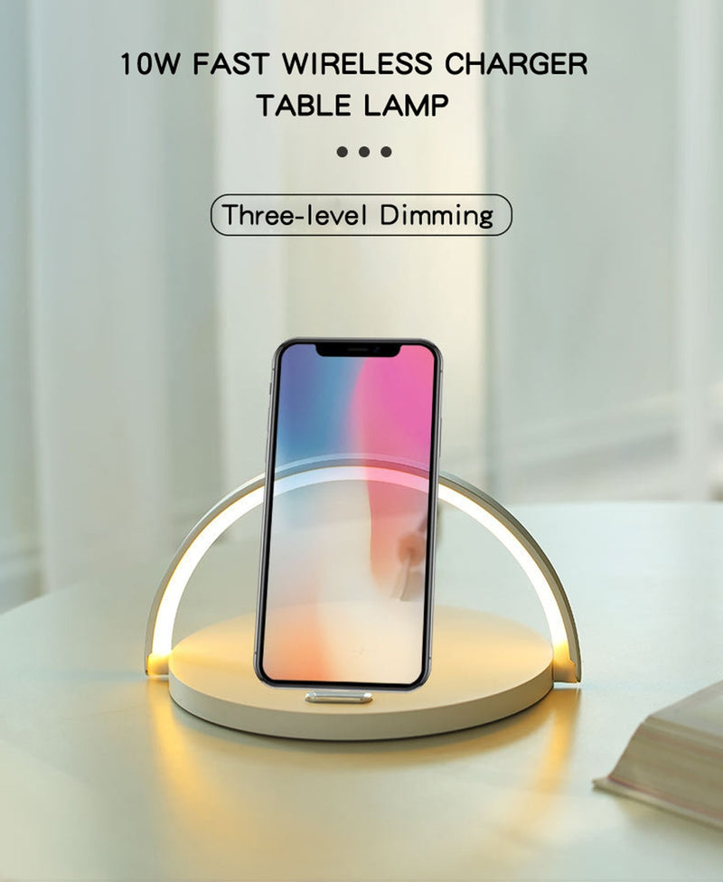 Fast Wireless Charger Table Lamp for iPhone 8Plus X XR 8 11 Pro XS Max Samsung S10 S9 7 S20 Note10 9 Charging night light Pad