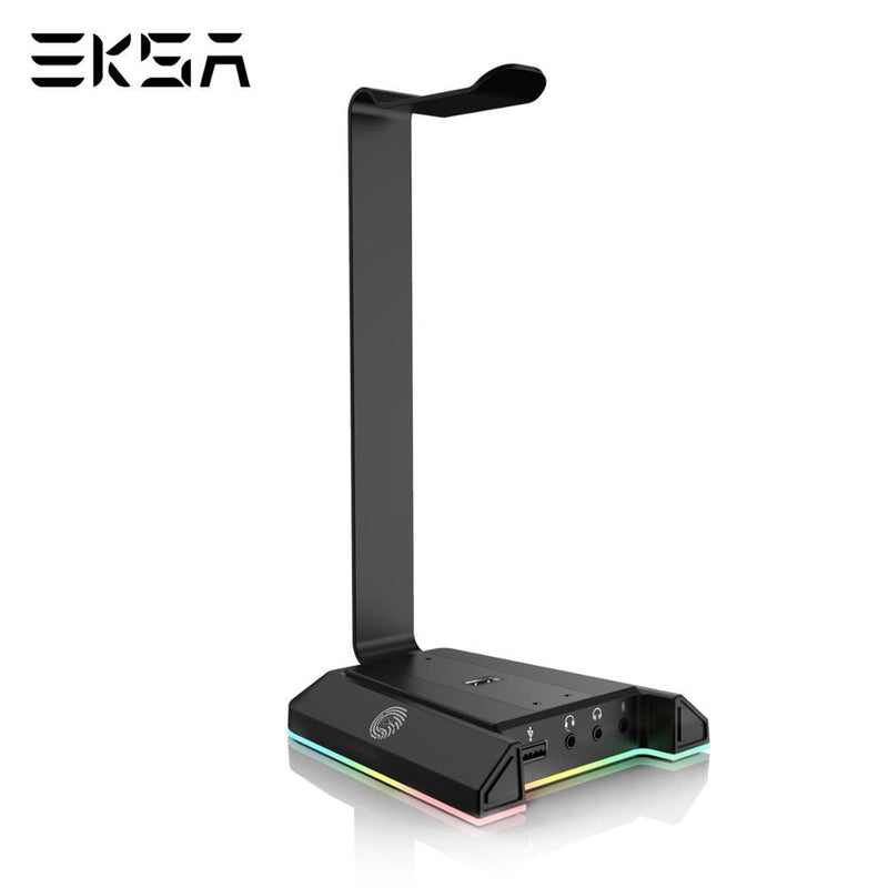 EKSA W1 Gaming Headset Stand 7.1Virtual Surround USB/ 3.5mm Ports RGB Headphones Holder for Gamer Gaming PC Accessories Desk