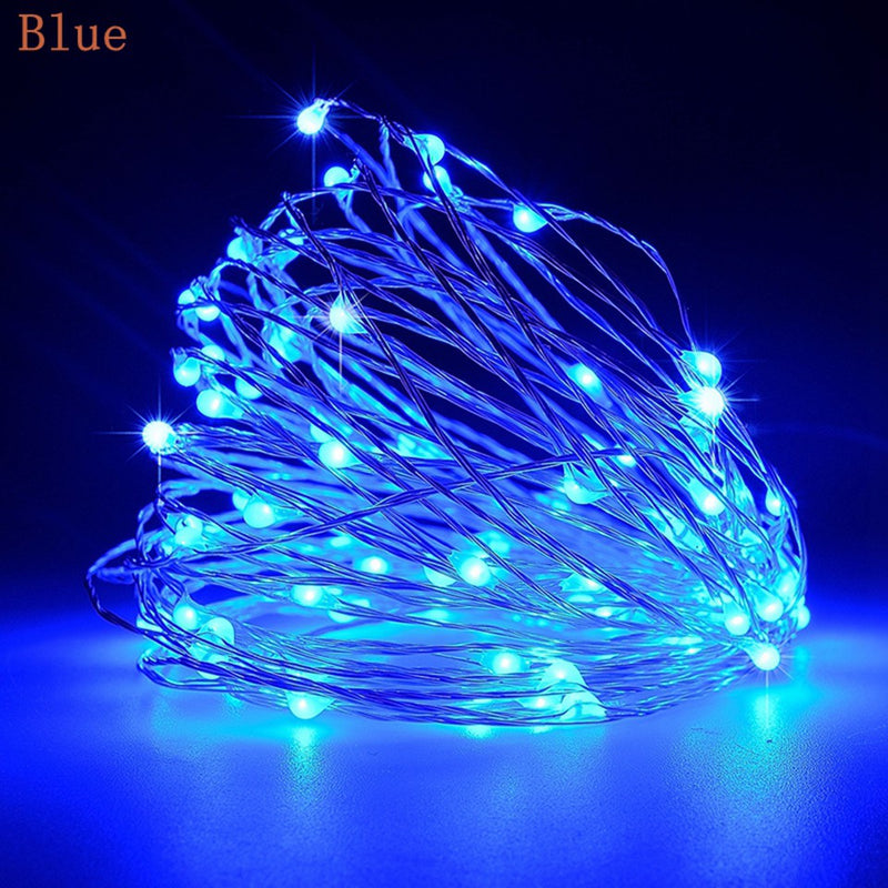 LED String 3*AA Battery Powered Decorative Silver String Christmas Lights 2M/5M/10 Warm White White for Christmas Wedding Party