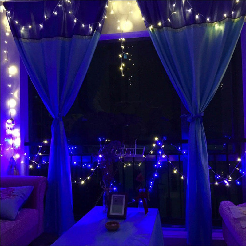 LED String 3*AA Battery Powered Decorative Silver String Christmas Lights 2M/5M/10 Warm White White for Christmas Wedding Party