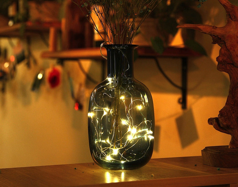 LED String 3*AA Battery Powered Decorative Silver String Christmas Lights 2M/5M/10 Warm White White for Christmas Wedding Party