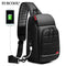 Men Chest Bag for 9.7" iPad USB Backpack Charging Short Trip Messenger Bags Water Repellent
