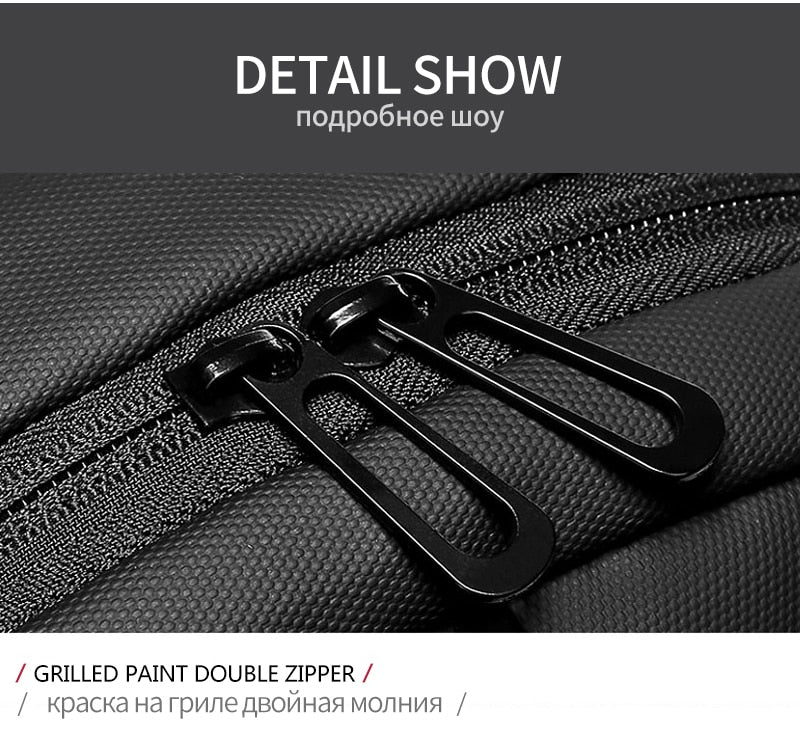 Men Chest Bag for 9.7" iPad USB Backpack Charging Short Trip Messenger Bags Water Repellent