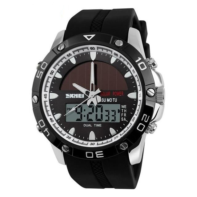 Solar Power Energy Men Sports Watch Digital Quartz