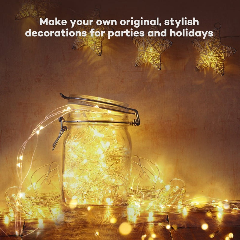 LED String 3*AA Battery Powered Decorative Silver String Christmas Lights 2M/5M/10 Warm White White for Christmas Wedding Party