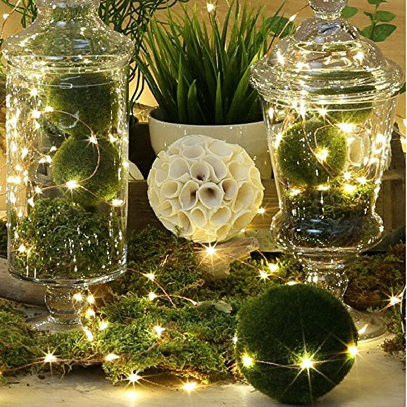 LED String 3*AA Battery Powered Decorative Silver String Christmas Lights 2M/5M/10 Warm White White for Christmas Wedding Party