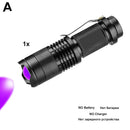 Mini Zoomable 3 Modes Scorpion UV LED Flashlight Ultraviolet Torch Money Detector Pet Urine Stains Detecto