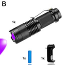 Mini Zoomable 3 Modes Scorpion UV LED Flashlight Ultraviolet Torch Money Detector Pet Urine Stains Detecto