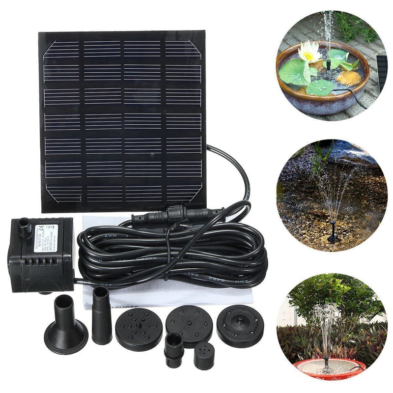 Solar Power Panel Water Pump Garden Brushless 7V 1.5W