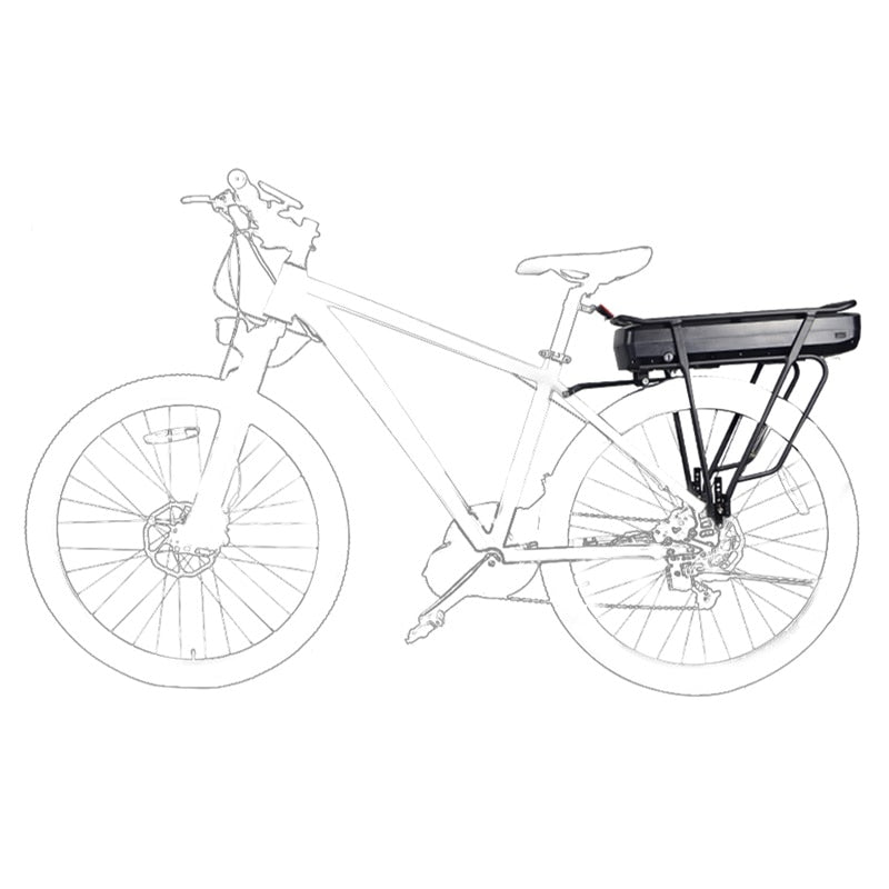 Electric Bicycle 48V 17.5Ah Rear Rack Battery Pack For eBike with Luggage Hanger Taillight USB Port US/EU/AU/UK E Bike Charger